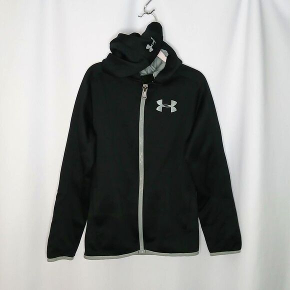 Under Armour Hoodie Jacket Contrast Trim Fleece Lined Full Zip Coat sz: Med - Picture 1 of 5